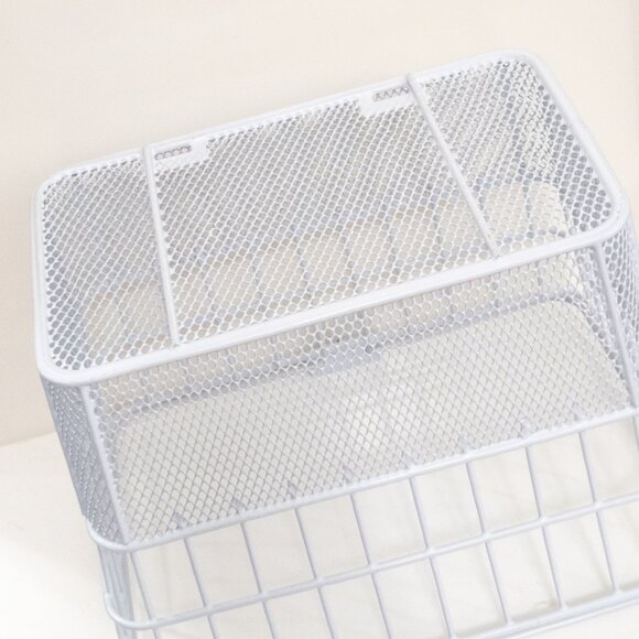 Retrospec Steel Mesh Apollo Bike Basket Glossy White Handlebar Mount Cycling - Picture 7 of 9